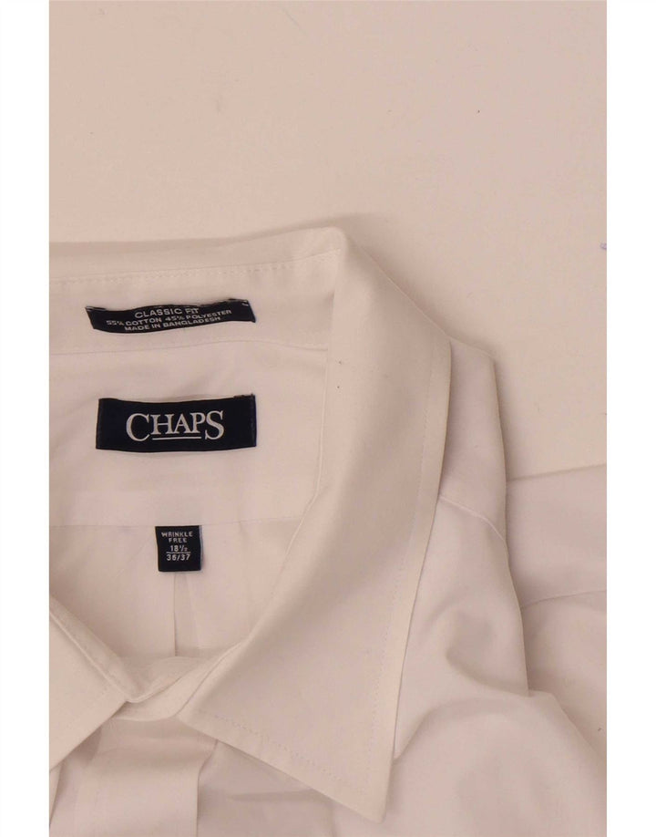 Camisa masculina Chaps Classic Fit tamanho 18 1/2 2XL algodão branco