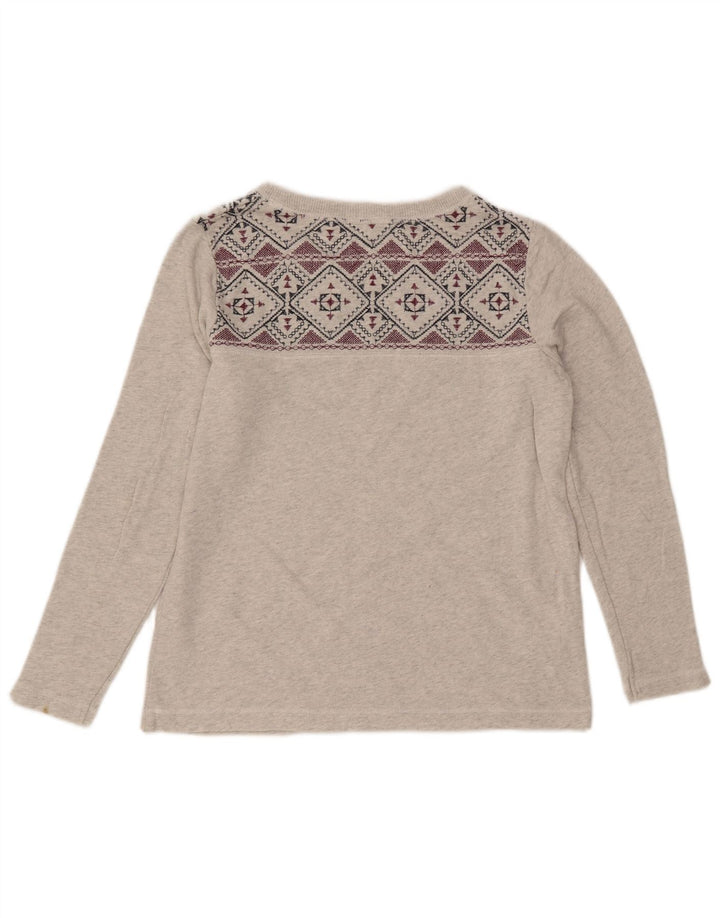EDDIE BAUER Suéter feminino oversized Reino Unido 10 pequeno cinza Fair Isle