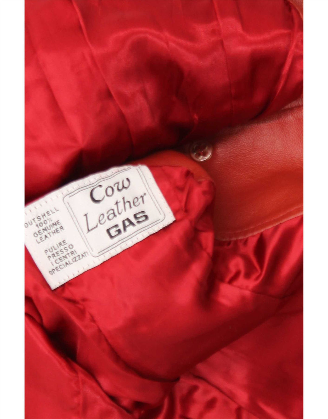 Jaqueta blazer feminina de couro com 4 botões Gas UK 12 vermelho médio