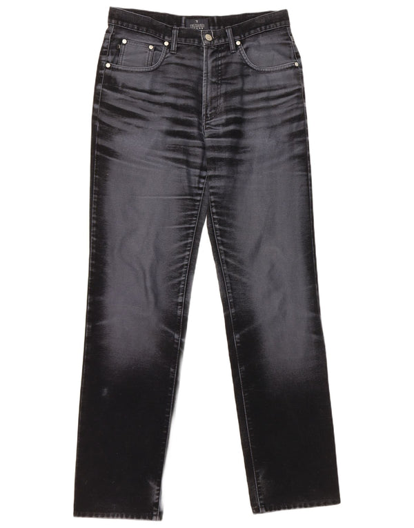 Trussardi Mens Straight Jeans W30 L32 Azul Marinho Algodão