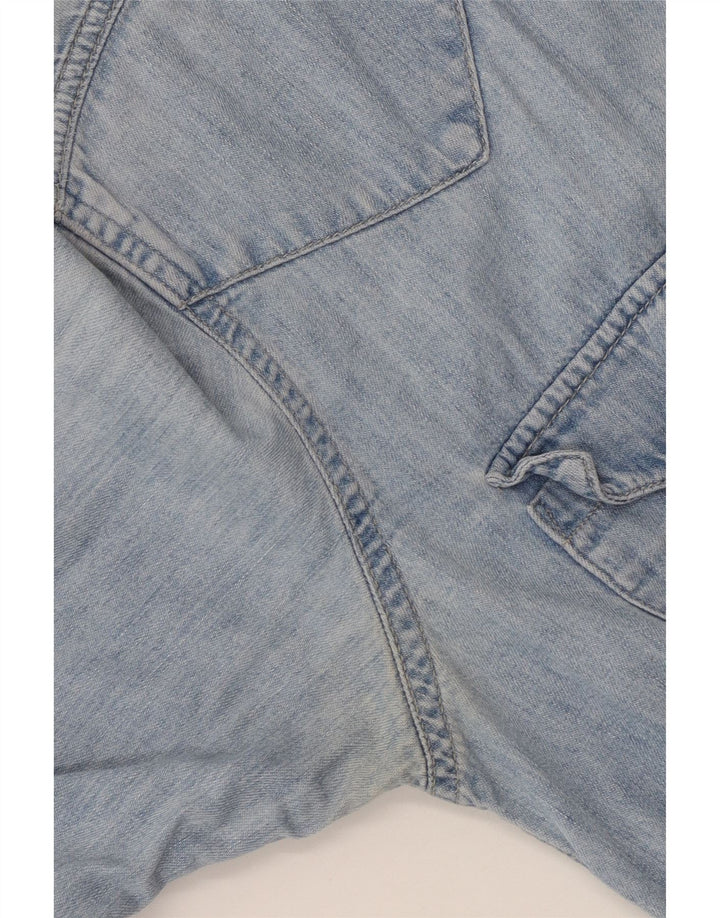 Camisa jeans masculina Levi's pequena azul algodão