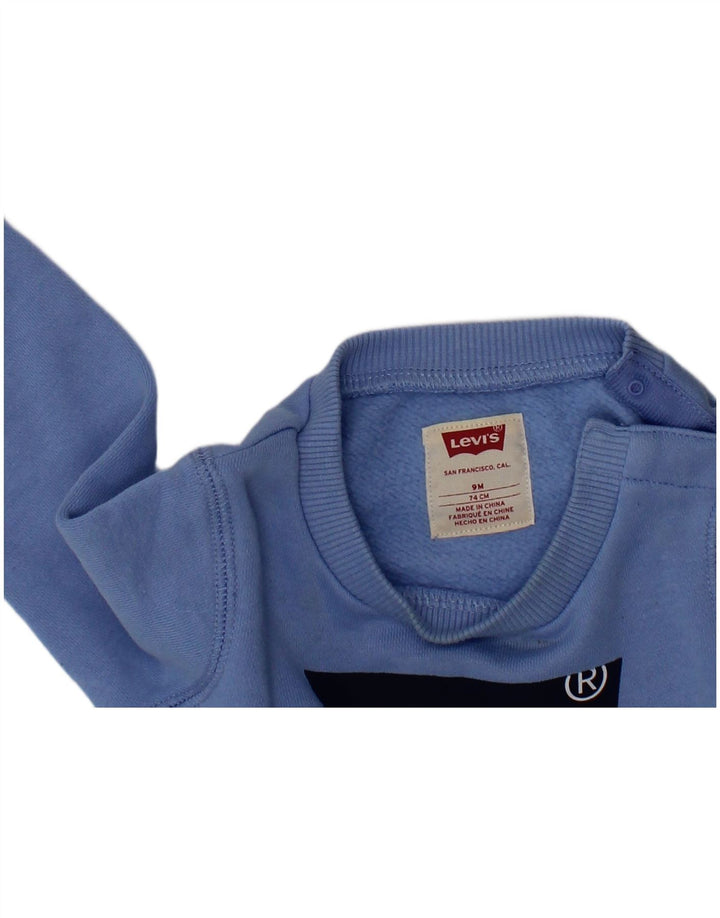 Suéter gráfico LEVI'S Baby Girls 6-9 meses algodão azul