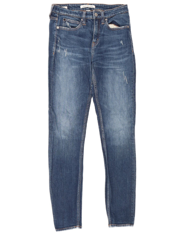 Calvin Klein Jeans Slim Feminino W28 L30 Azul Algodão