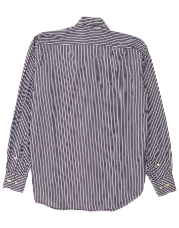 Camisa masculina Etro tamanho 41 grande algodão listrado azul marinho