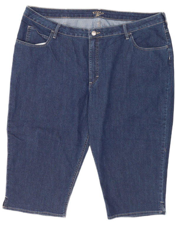Lee Womens Riders Bermuda Denim Shorts US 26 3XL W46 Navy Blue Cotton