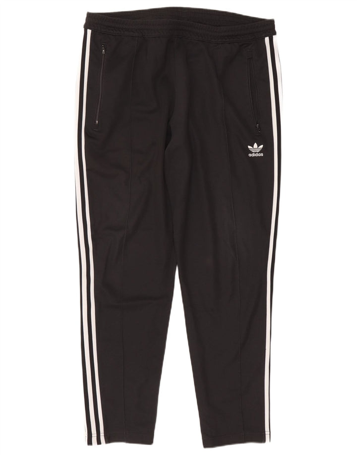 Calças de treino masculinas Adidas grandes de algodão preto