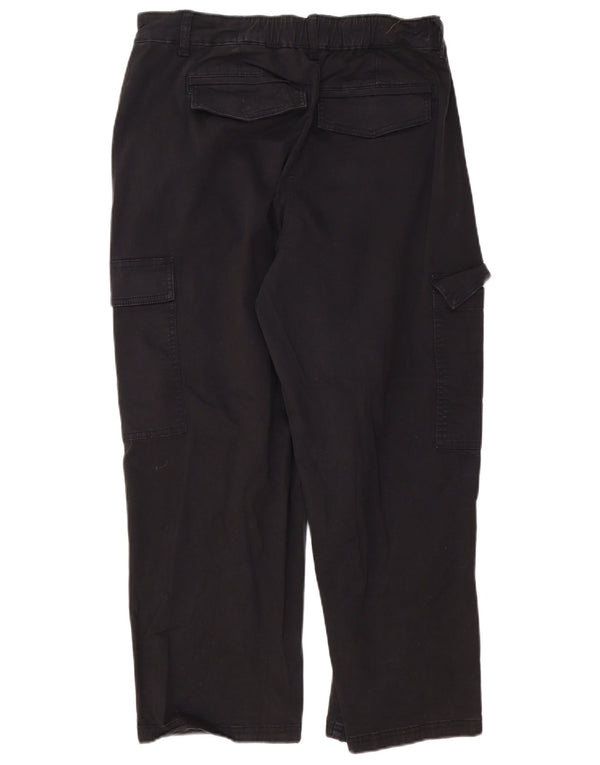 Calça cargo feminina de cintura alta Marks & Spencer Reino Unido 16 grande W34 L26 preta
