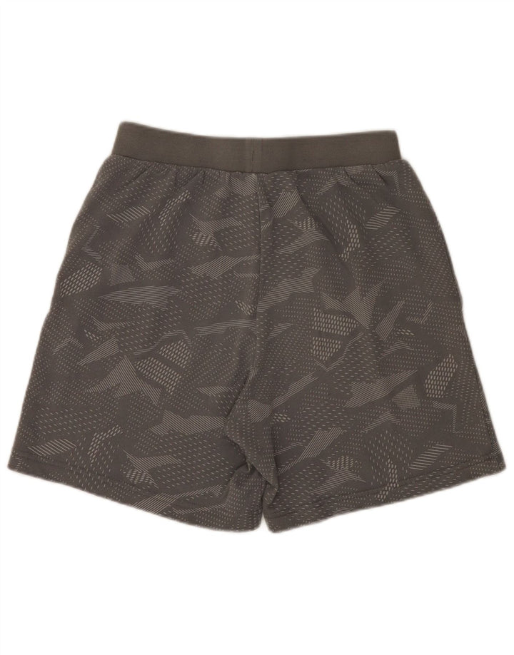 Shorts esportivos masculinos Adidas algodão geométrico cinza médio