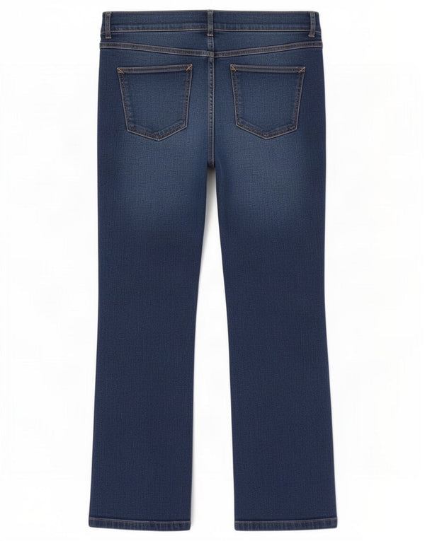 Jeans Marks & Spencer feminino slim bootcut Reino Unido 14 grande W33 L27 algodão azul