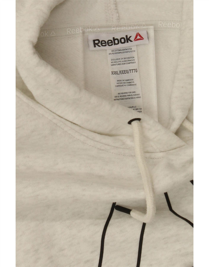 REEBOK Womens Oversized Graphic Hoodie Jumper UK 22 3XL Grey Cotton Vintage Reebok and Second-Hand Reebok from Messina Hembry 