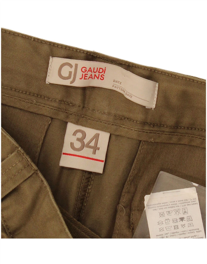 Gaudi Mens Cargo Shorts W34 Grande Algodão Cáqui