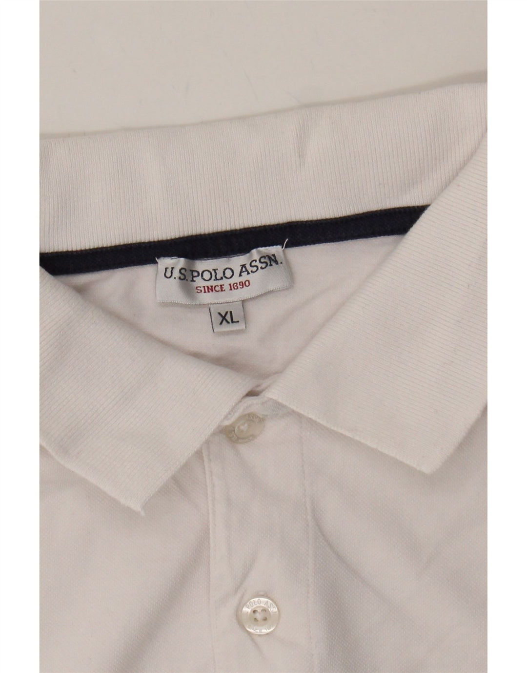 U.S. POLO ASSN. Mens Polo Shirt XL White Cotton Vintage U.S. Polo Assn. and Second-Hand U.S. Polo Assn. from Messina Hembry 