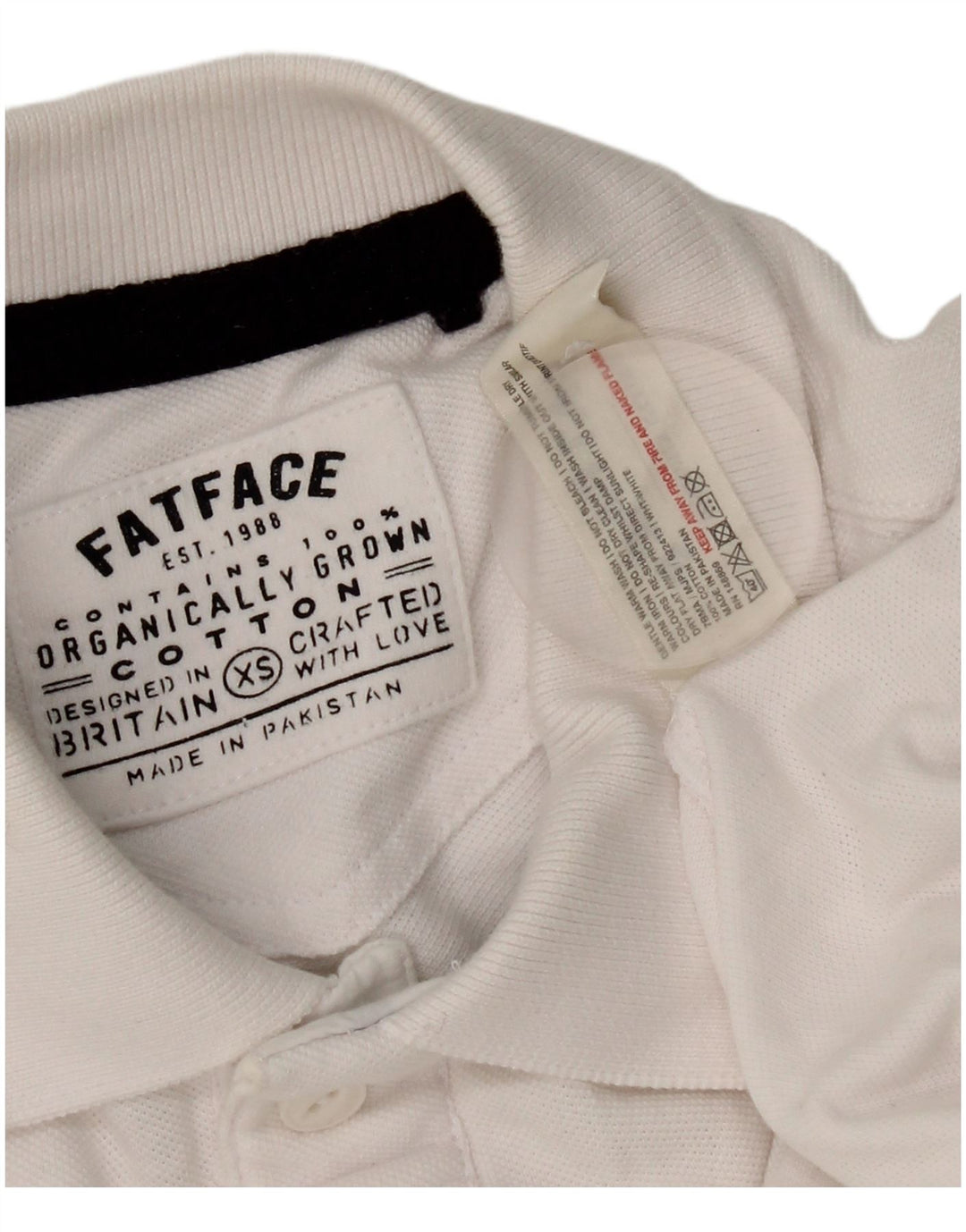 Camisa polo masculina Fat Face XS algodão branco