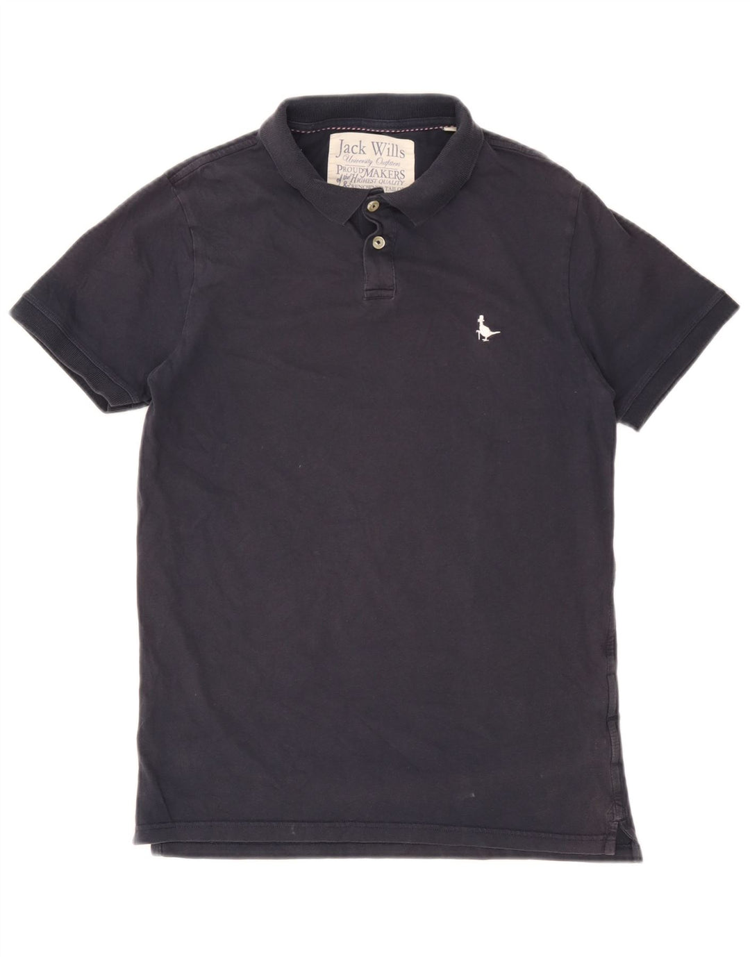 Camisa polo masculina Jack Wills pequena algodão azul marinho