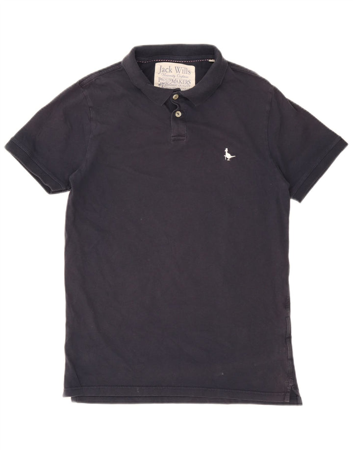 Camisa polo masculina Jack Wills pequena algodão azul marinho