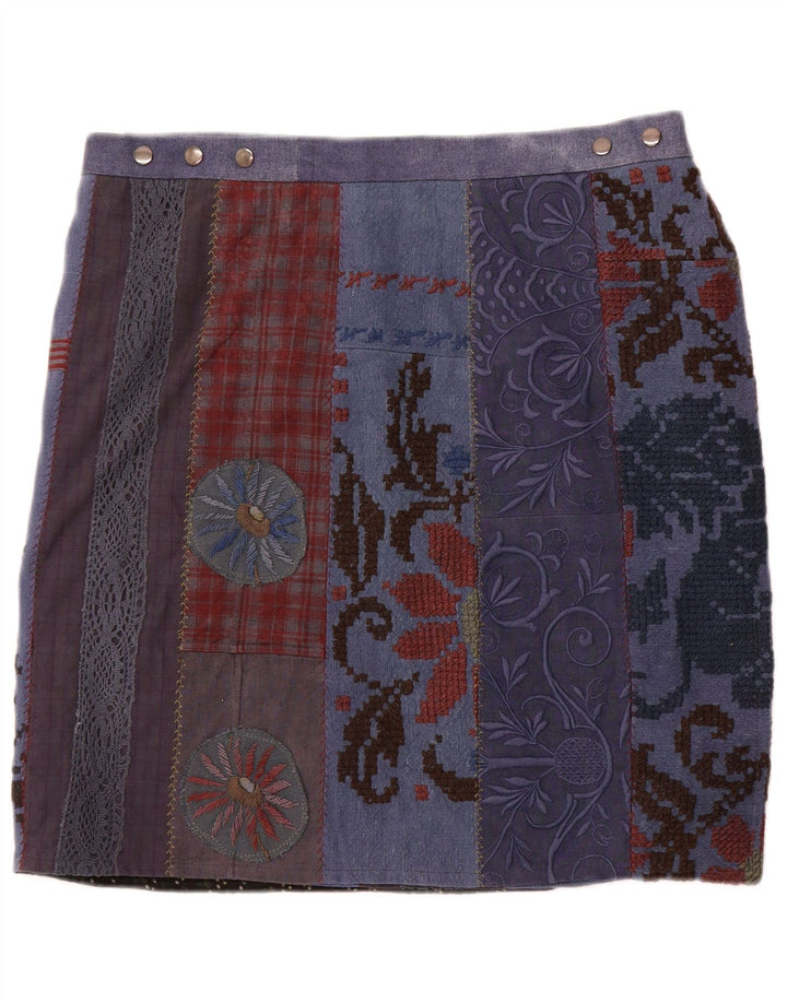 Saia feminina VINTAGE grande W36 patchwork azul