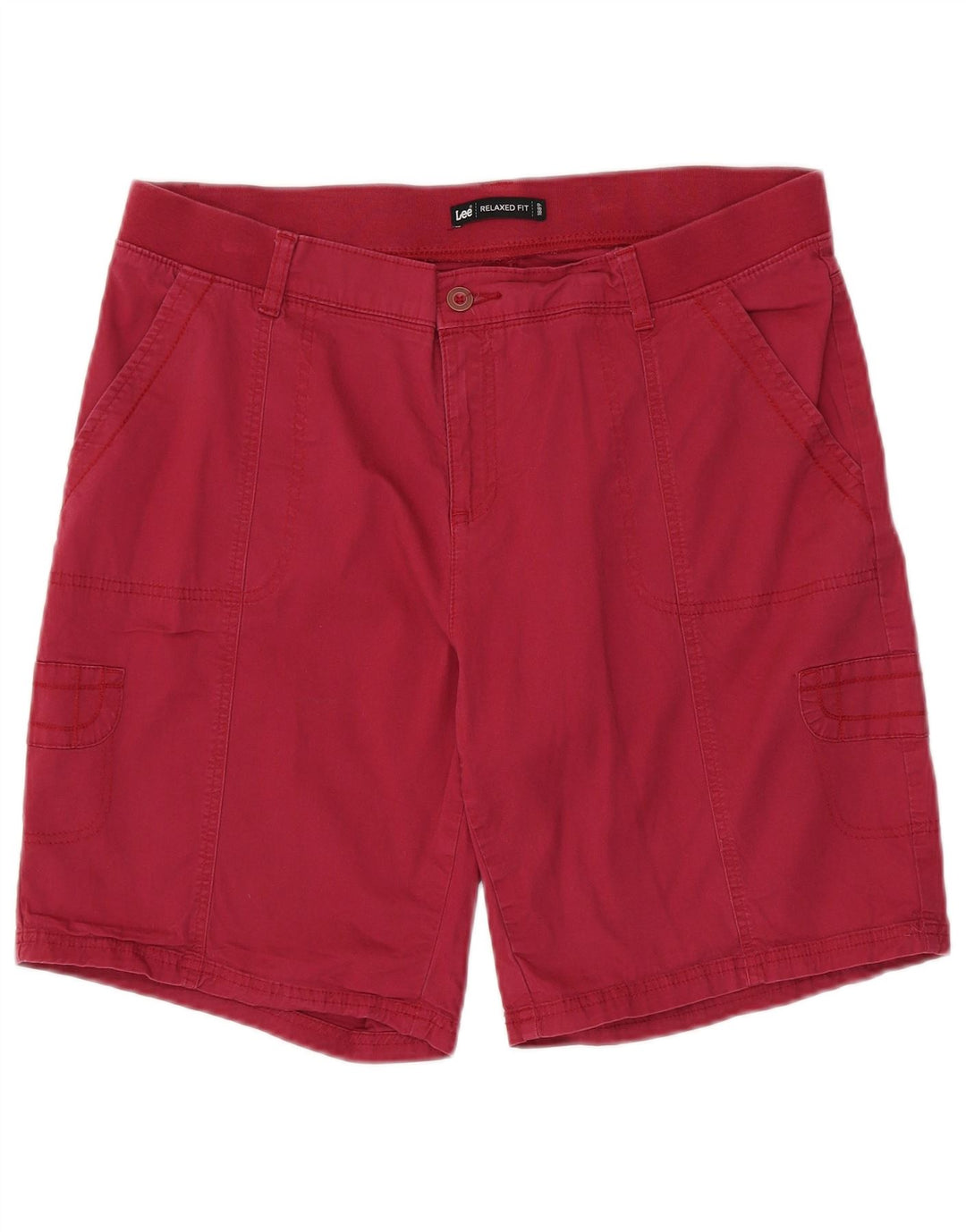 Shorts cargo feminino Lee com ajuste relaxado EUA 16 2XL W36 algodão rosa