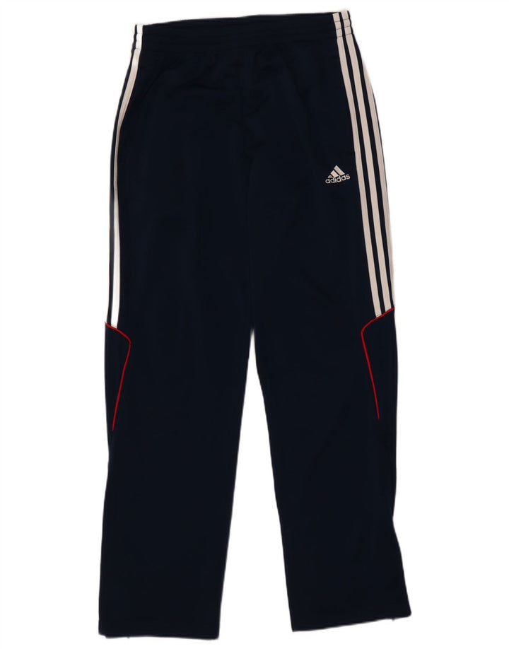 Calça de treino masculina Adidas UK 36/38 pequena azul marinho poliéster
