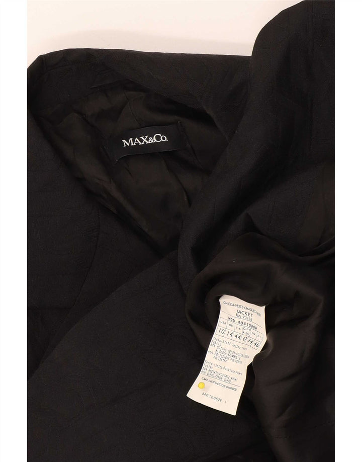 Jaqueta blazer feminina de 2 botões Max & Co. Reino Unido 14 grande algodão preto