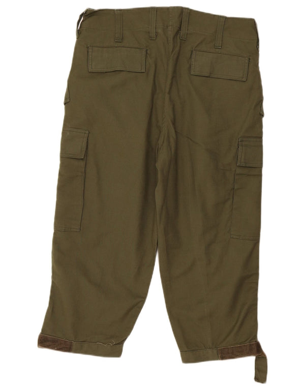 Calça Capri Cargo Cônica Feminina Vintage W34 L21 Cáqui