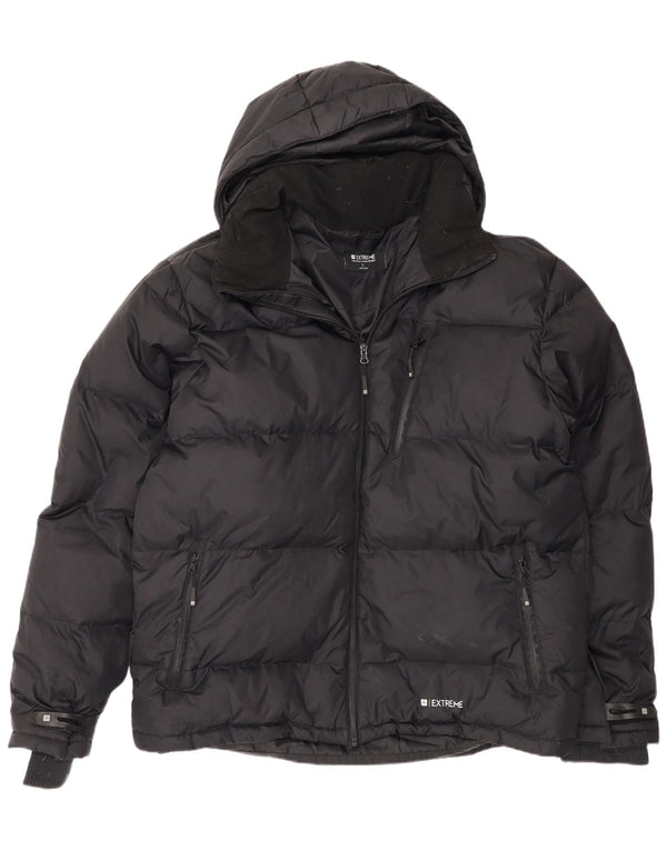 Jaqueta masculina acolchoada com capuz Mountain Warehouse UK 42 XL preto nylon