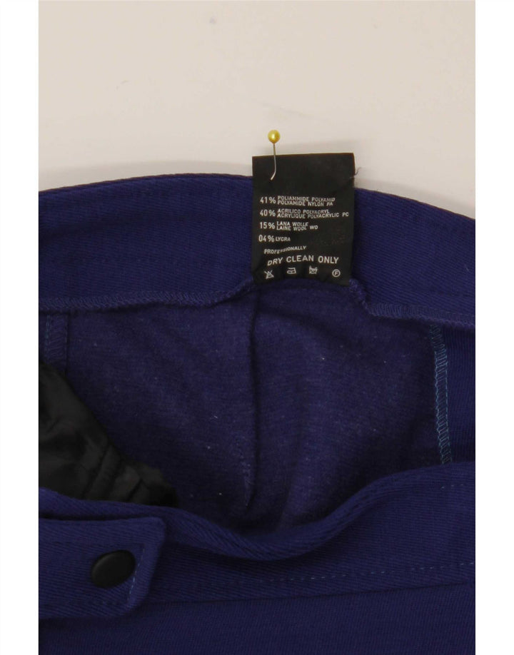 Elviana Calça corta-vento feminina com estribo IT 46 grande azul poliamida