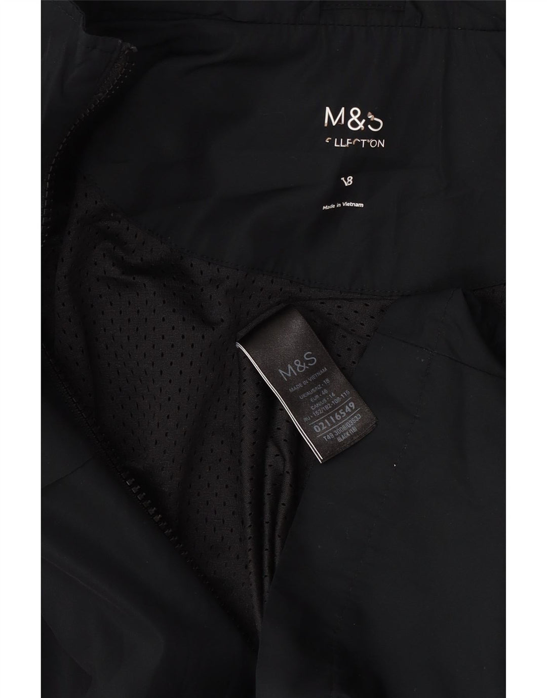 Jaqueta de chuva feminina Marks & Spencer com capuz grande tamanho UK 18 XL azul marinho