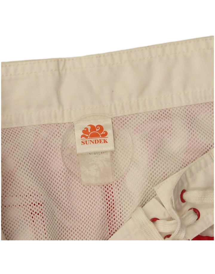 Shorts de natação masculino Sundek poliéster floral vermelho médio