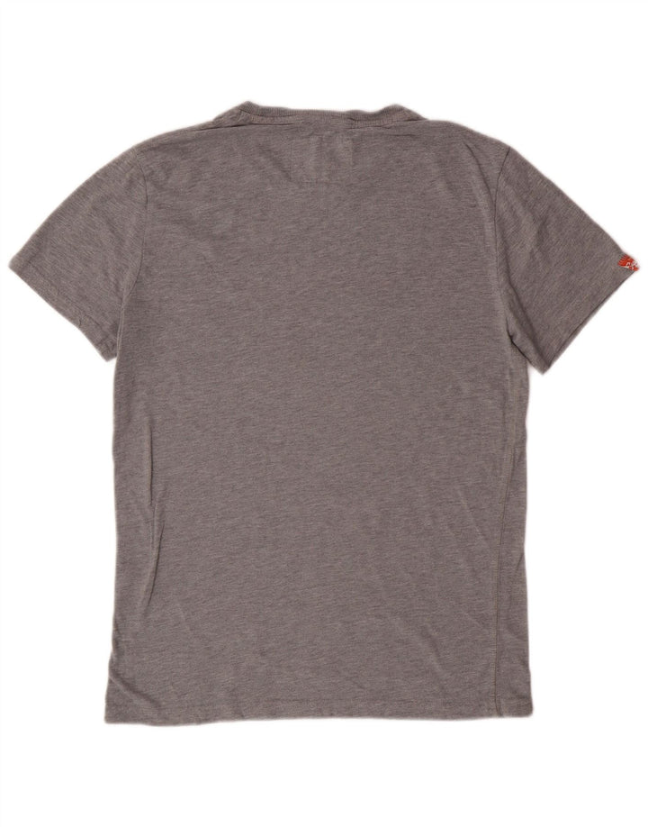 Superdry Mens Graphic T-Shirt Top Cinza Médio Poliéster