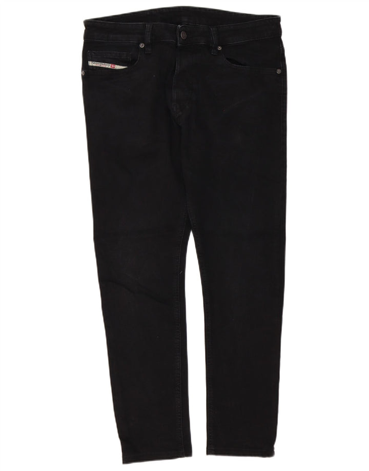 Diesel Mens Jeans Slim W31 L29 Algodão Preto
