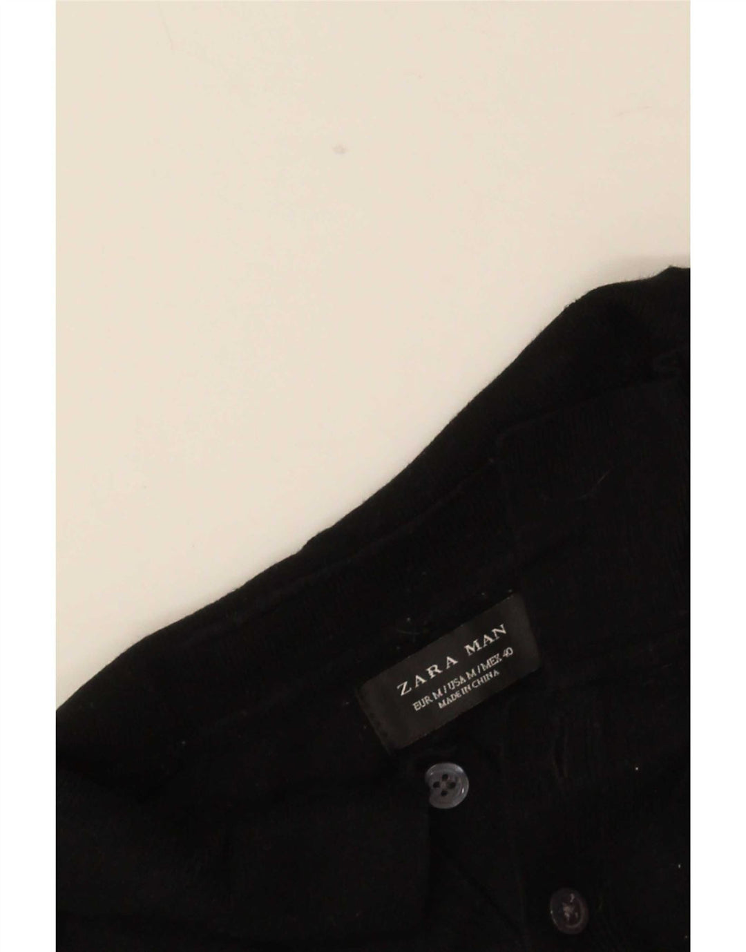 Zara Camisa polo masculina média preta