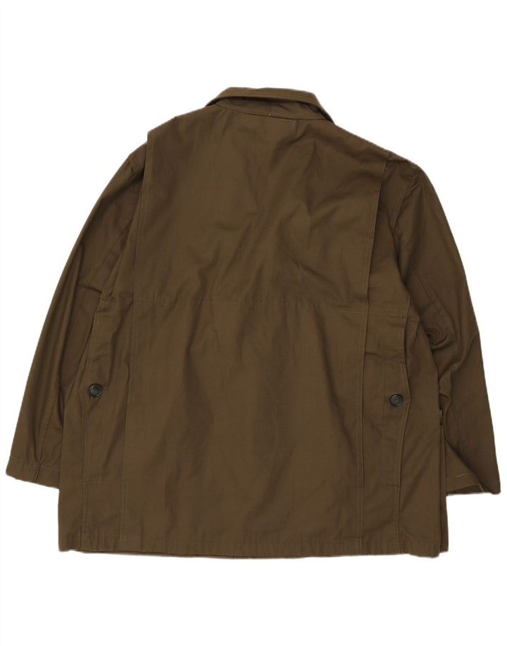 Jaqueta utilitária masculina vintage IT 56 3XL poliéster cáqui