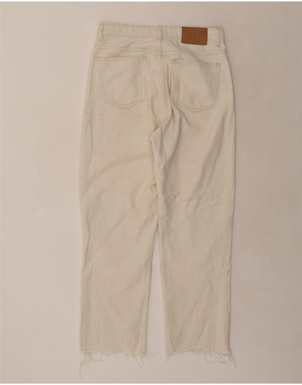 Calça jeans reta feminina Zara EU 40 médio W30 L27 algodão branco