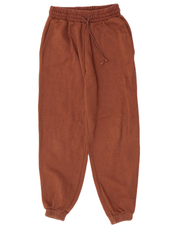 Calça de treino feminina Zara Joggers UK 12 poliéster marrom médio