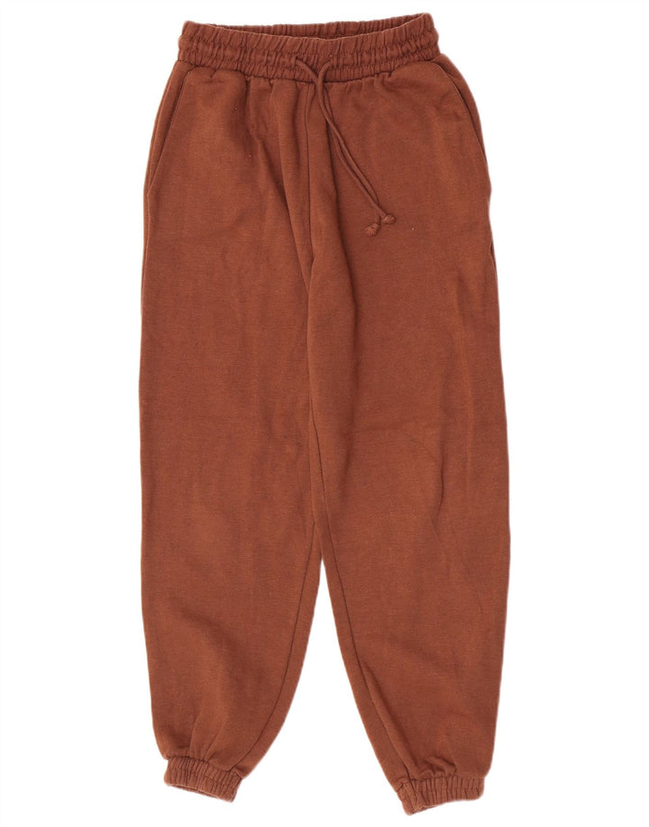 Calça de treino feminina Zara Joggers UK 12 poliéster marrom médio