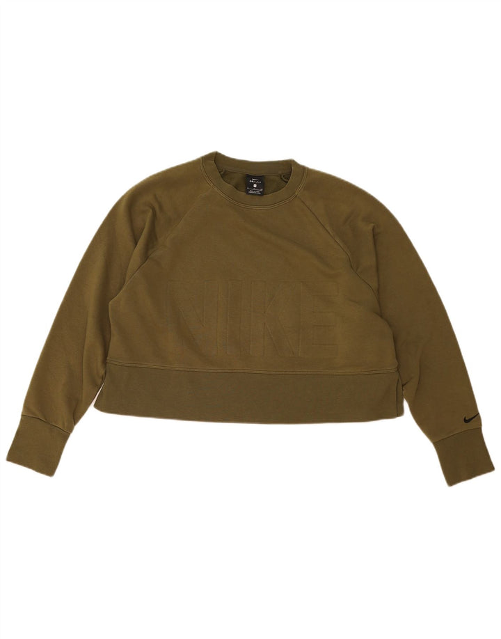 Moletom feminino Nike Crop Oversized Jumper UK 10 Pequeno Poliéster Cáqui