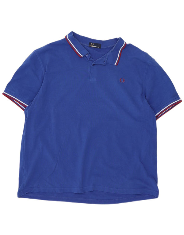 Camisa polo masculina Fred Perry 3XL algodão listrado azul