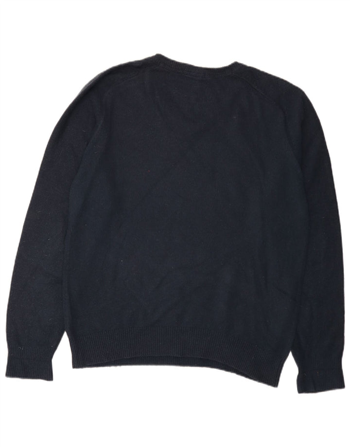 Suéter masculino Timberland Regular Fit com decote em V pequeno azul marinho