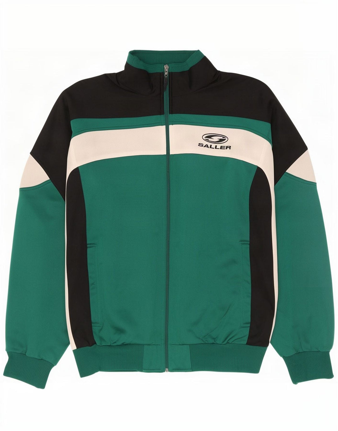 Saller Mens Graphic Tracksuit Top Jacket Grande Verde Colorblock Poliéster
