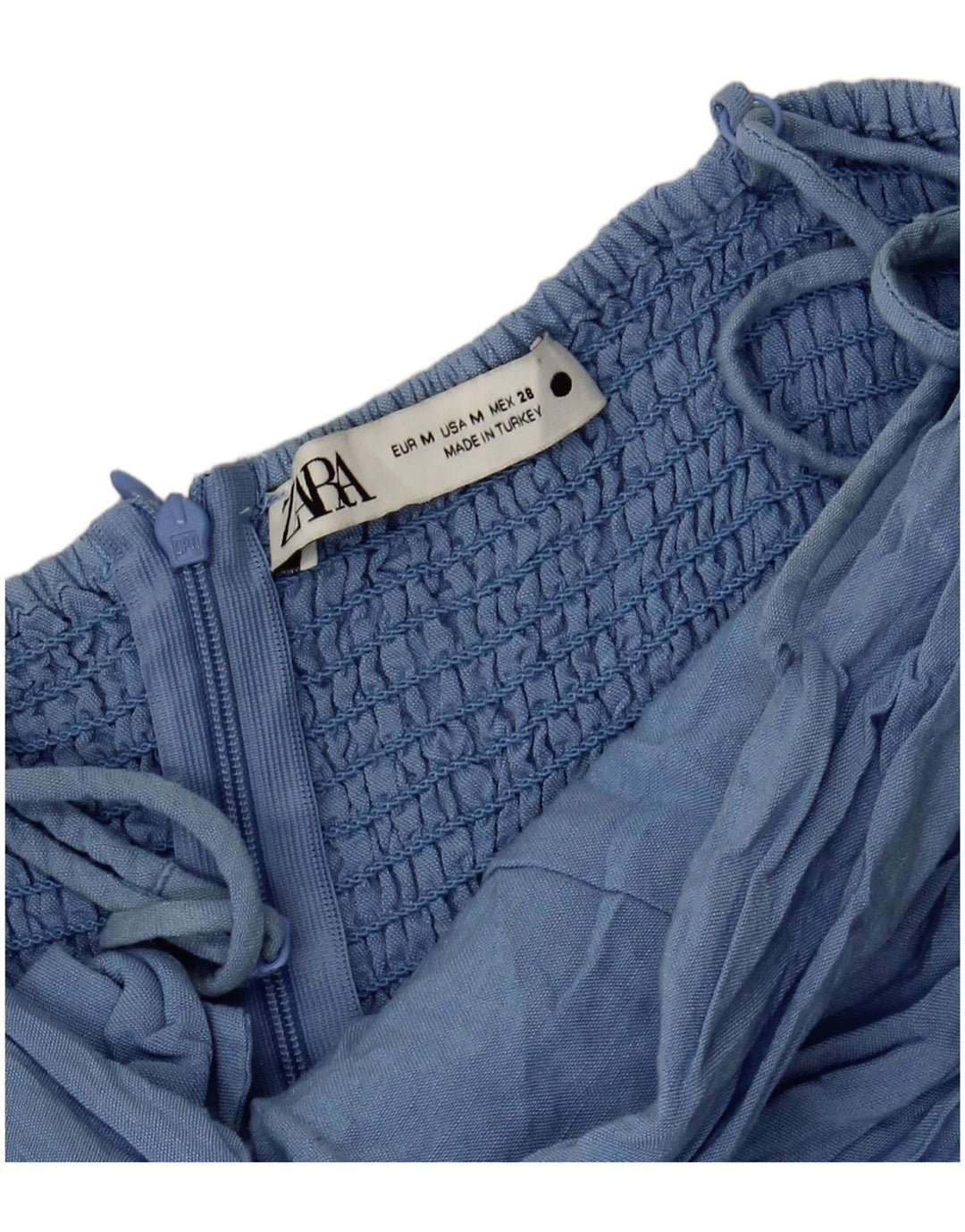 Macacão feminino Zara UK 12 viscose azul médio