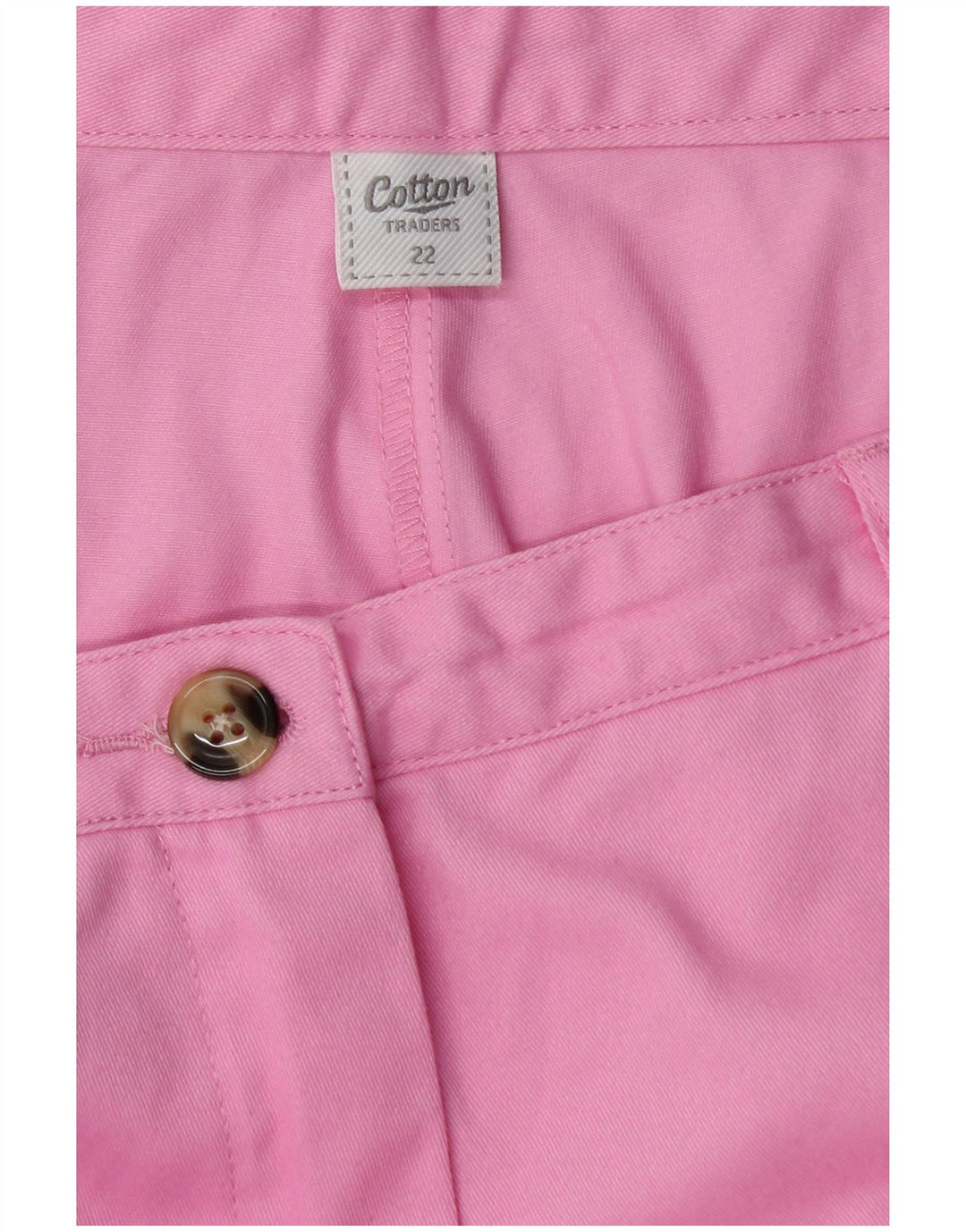 COTTON TRADERS Calça Chino Feminina Reta UK 22 3XL W44 L29 Rosa