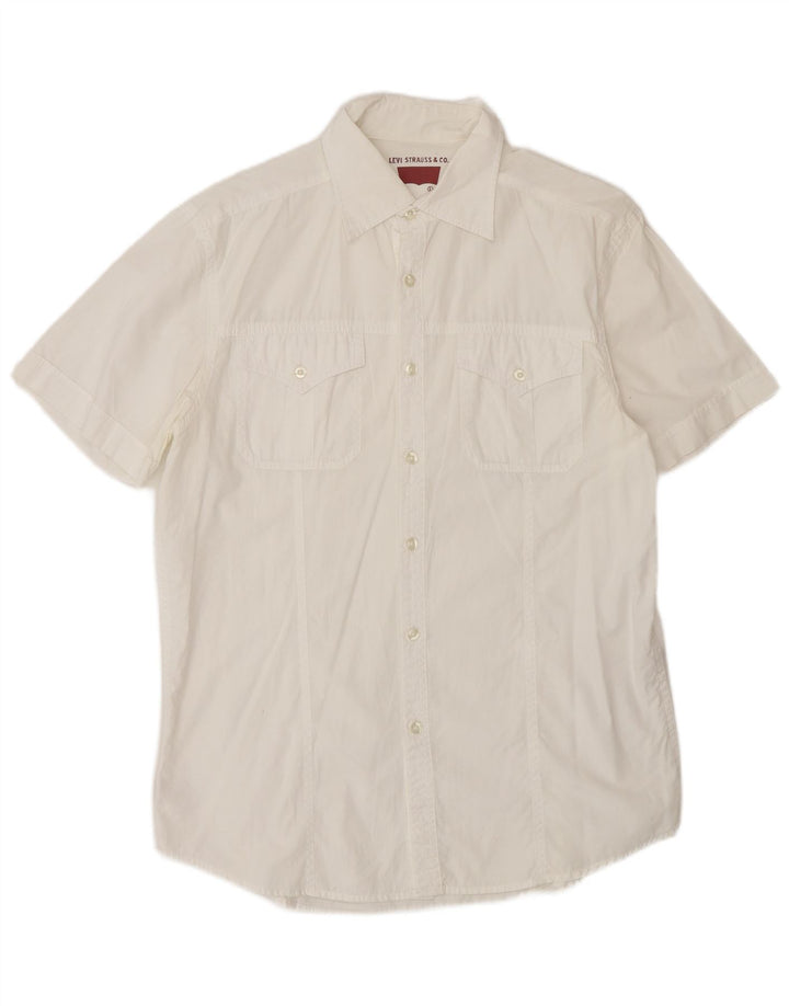 Camisa masculina de manga curta Levi's grande algodão branco