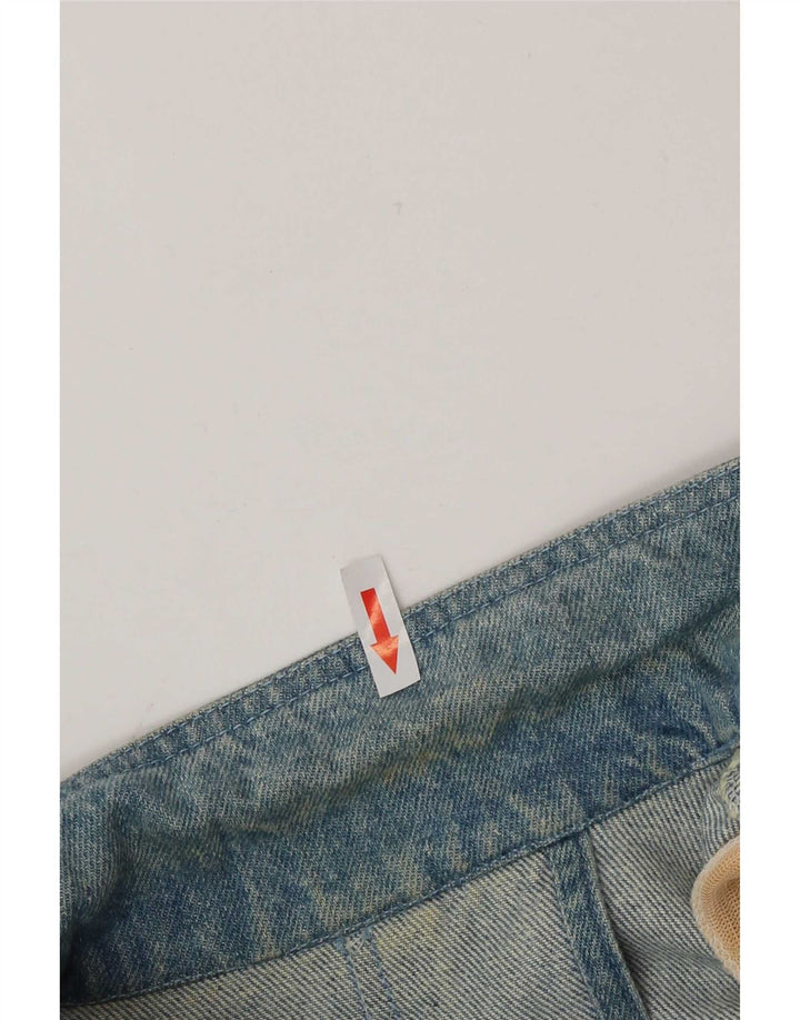 Jaqueta blazer jeans vintage feminina com 2 botões UK 18 XL azul
