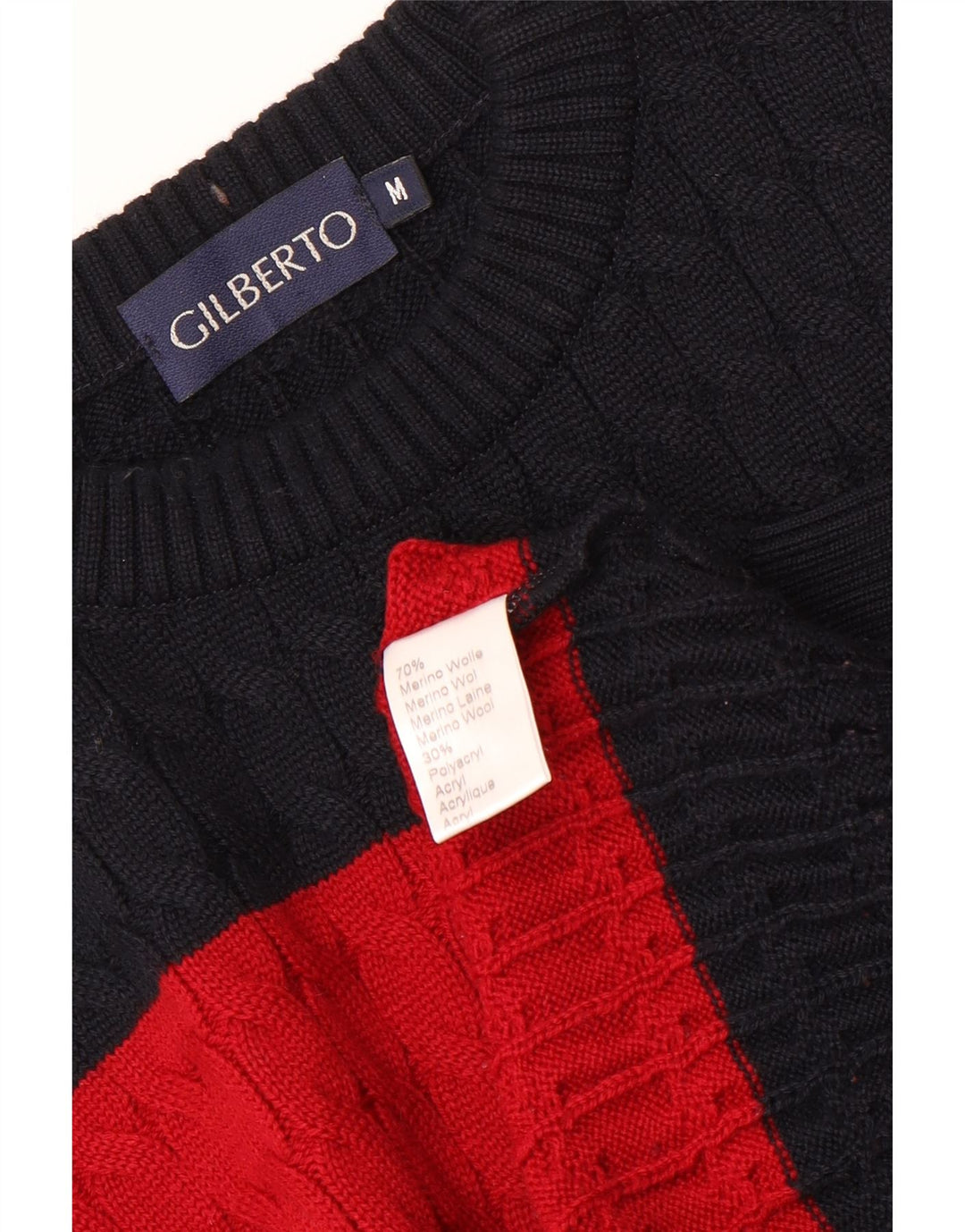 Suéter masculino GILBERTO com gola redonda, bloco colorido médio multicolorido