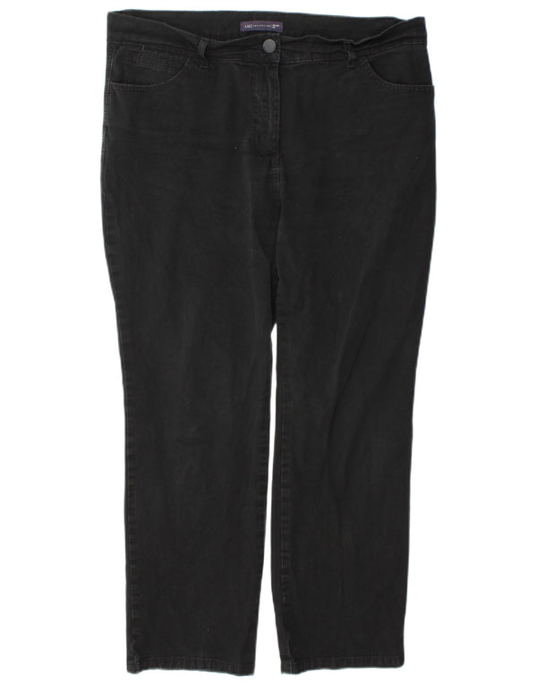 Calça jeans feminina Marks & Spencer curta reta Reino Unido 16 grande W38 L27 preta