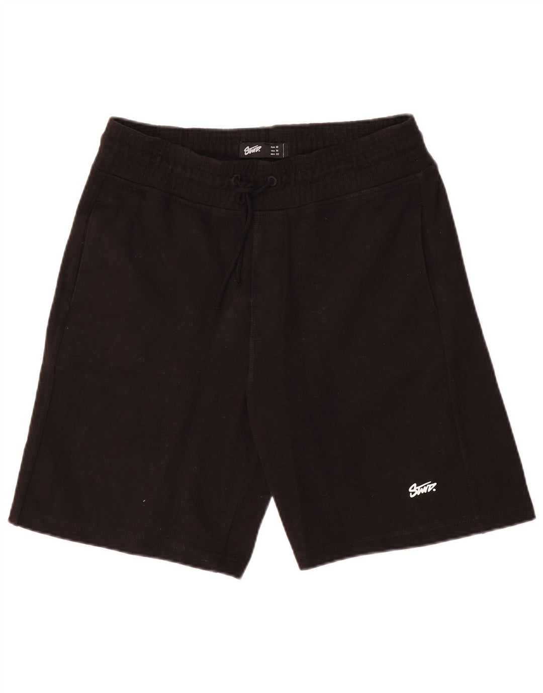 Pull & Bear Mens Sport Shorts Médio Algodão Preto