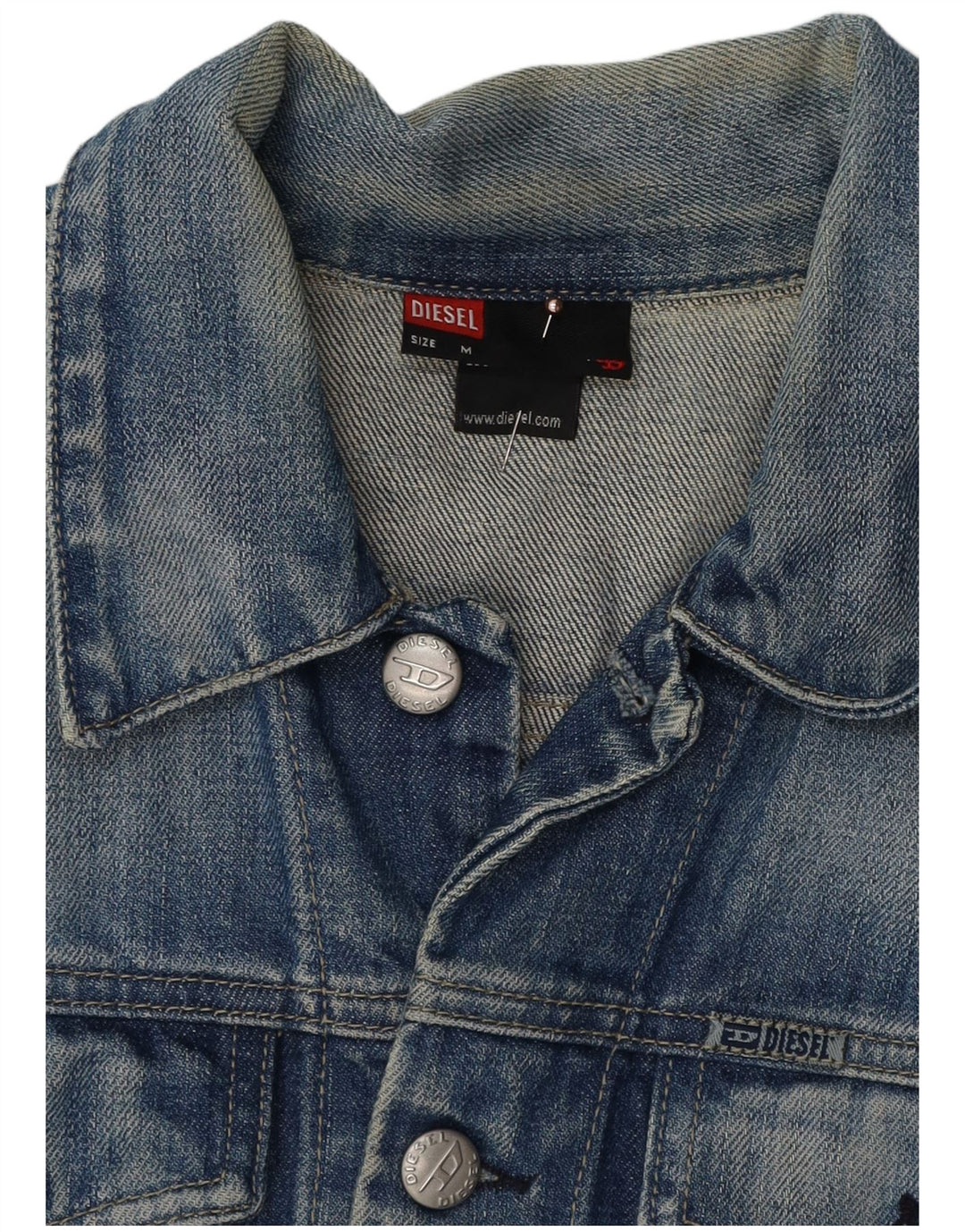 DIESEL Jaqueta jeans masculina 9-10 anos algodão azul médio