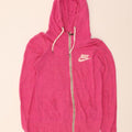 NIKE Womens Zip Hoodie Sweater UK 10 Small Pink Flecked Cotton Vintage Nike and Second-Hand Nike from Messina Hembry 