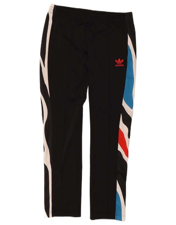 Calça de treino feminina Adidas UK 12 médio preto colorblock poliéster