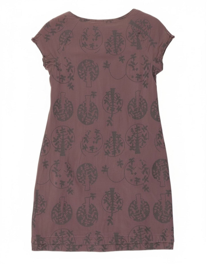 Vestido bainha feminino White Stuff Reino Unido 10 viscose floral cinza pequena